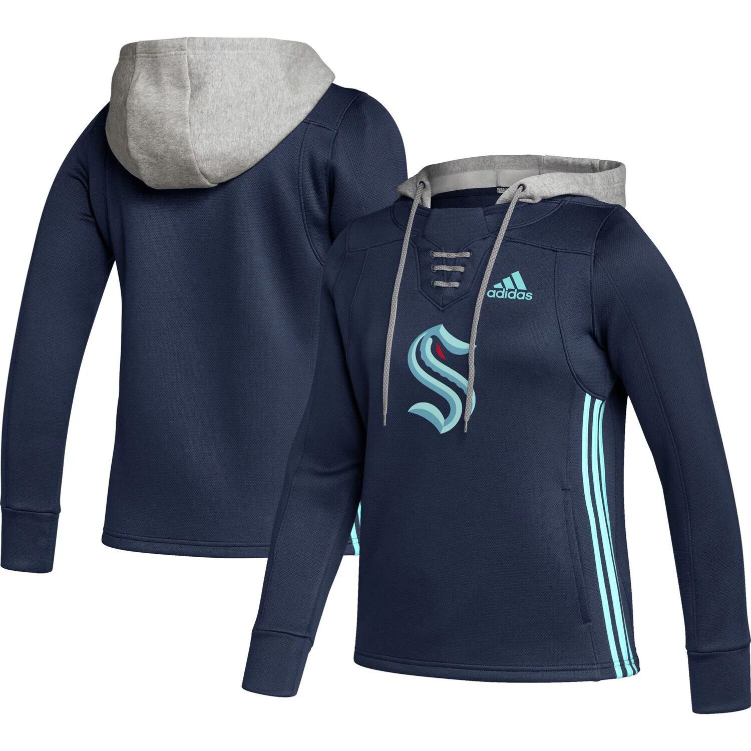 

Женская толстовка с капюшоном adidas Deep Sea Seattle Kraken Skate Lace Primeblue Team adidas