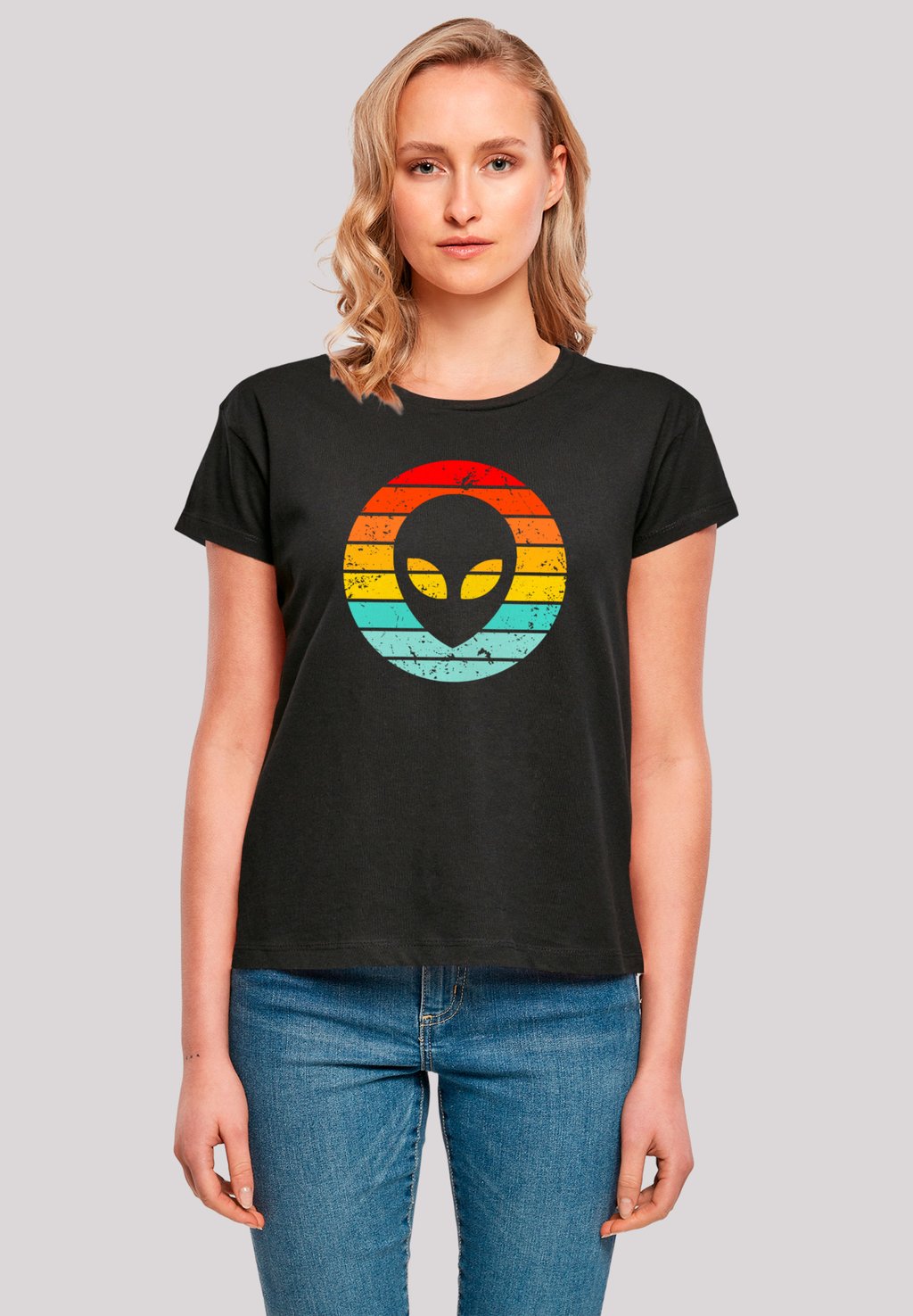 

Футболка с принтом ALIEN RETRO SONNENUNTERGANG F4NT4STIC, черный