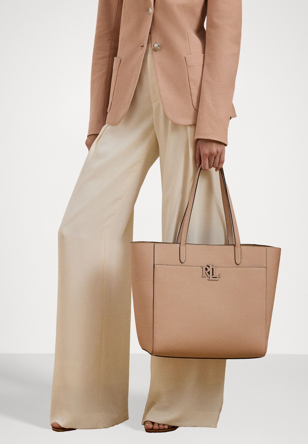 

Сумка-тоут PEBBLED LEATHER LARGE CAMERYN TOTE BAG Lauren Ralph Lauren, светло-розовый