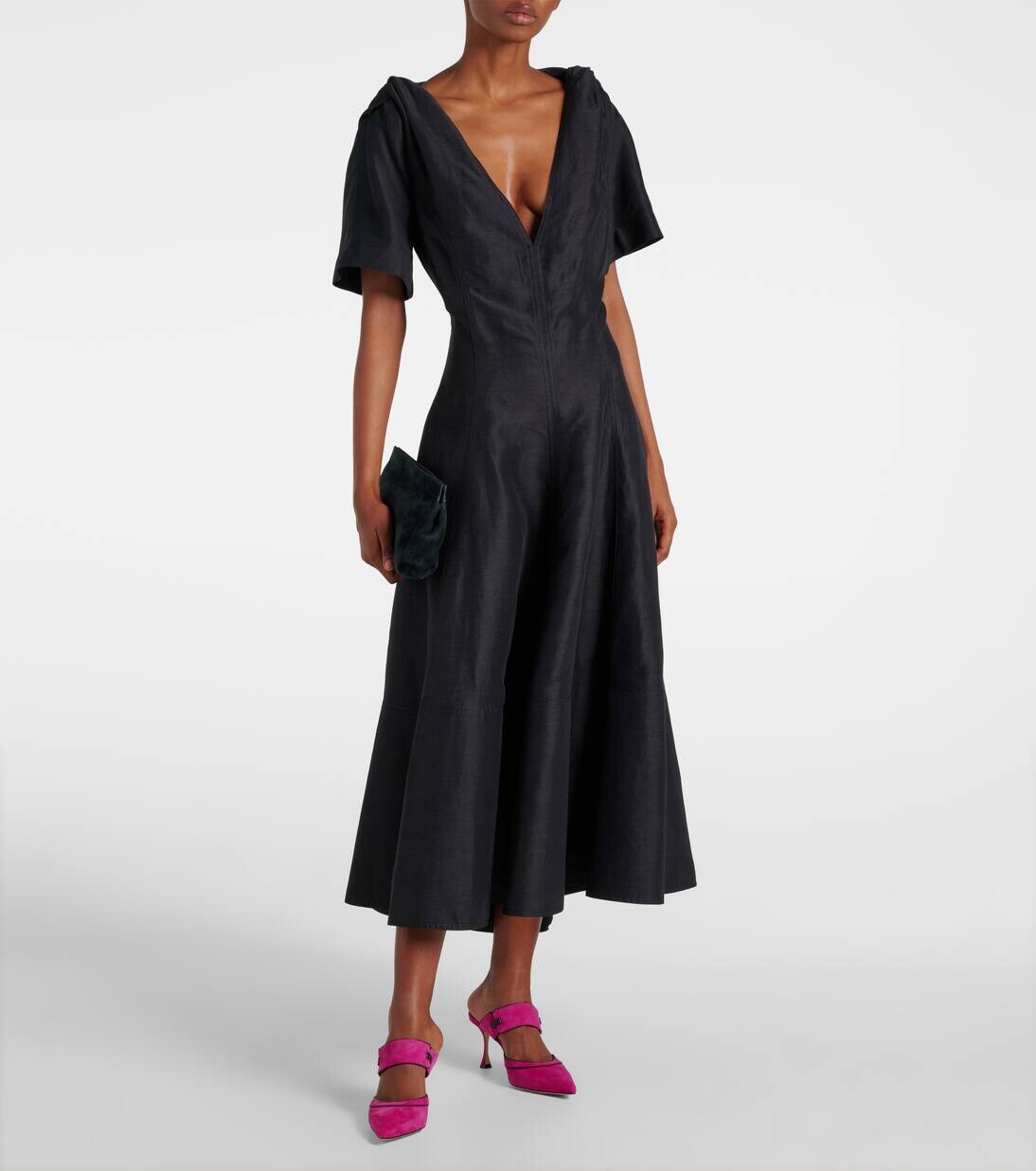 Замшевые мюли Brontiamusa 70 Manolo Blahnik, цвет 6533 dpnk/0015 blck — фото 3