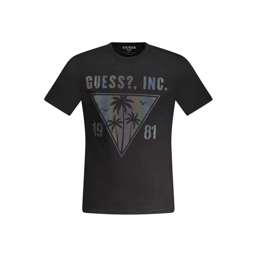 

Черная хлопковая футболка Guess Shoes