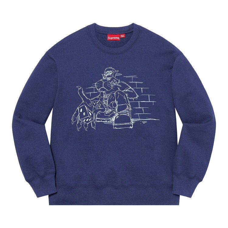 

Толстовка Supreme Dice Crewneck Washed Navy, синий