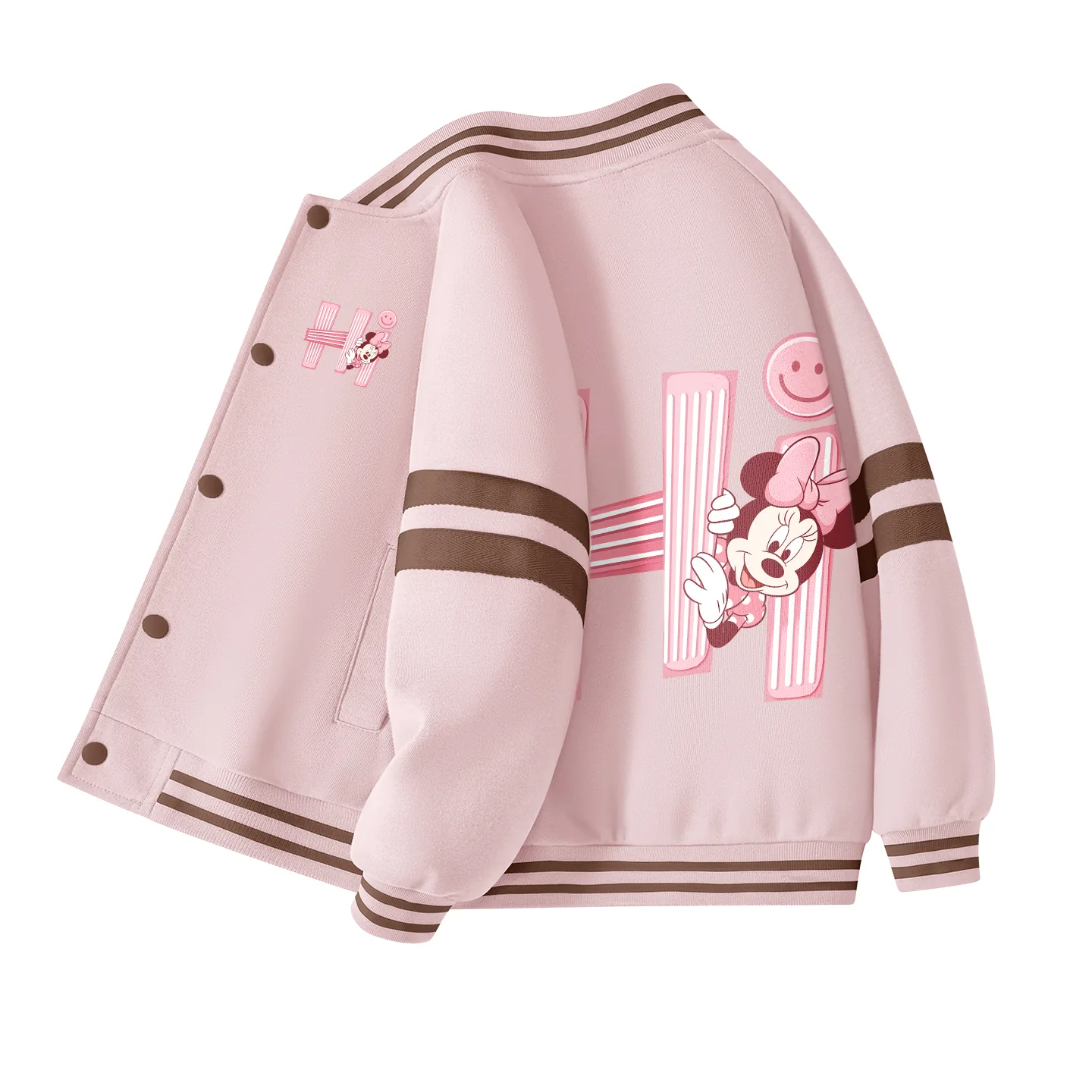 Детская бейсбольная футболка с круглым вырезом Disney, Dihui_Double Lotus Pink