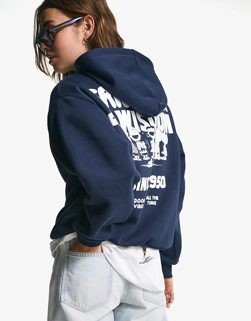 

Худи Bershka Peanuts синего цвета