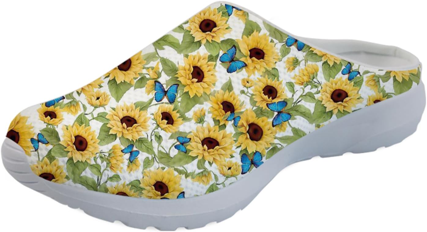 

Женские мюли-кроссовки Forchrinse Tropical Hibiscus Palm с сеткой, легкие и дышащие, для прогулок, голубой