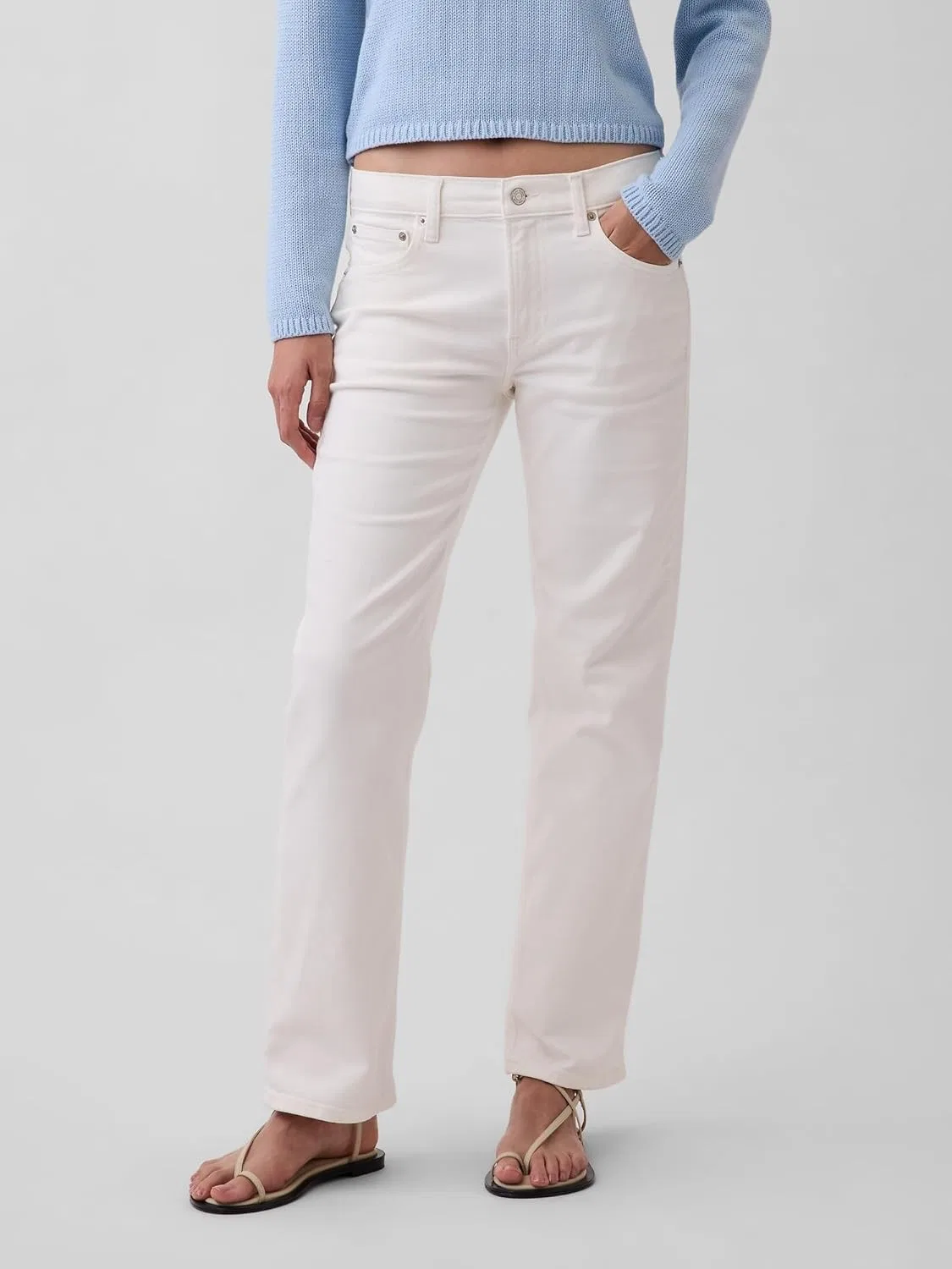 Джинсы Relaxed Straight GAP, Winter White — фото 2
