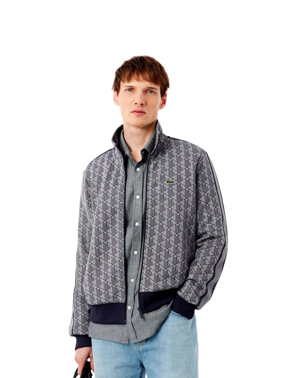 Толстовка на молнии Lacoste, Grey — фото 2