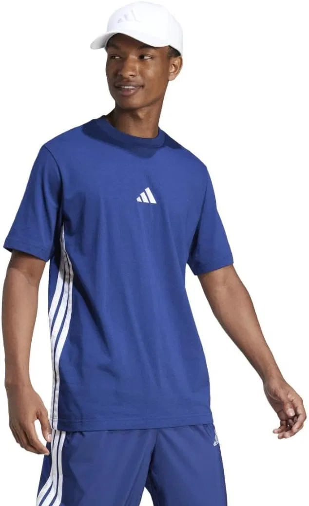 Футболка с полосками adidas, темно-синий/белый — фото 3