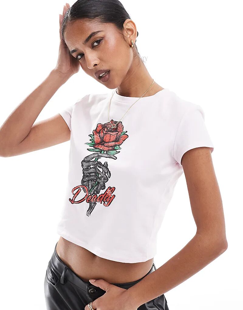 

Детская футболка с принтом роз в розовом цвете ASOS DESIGN
