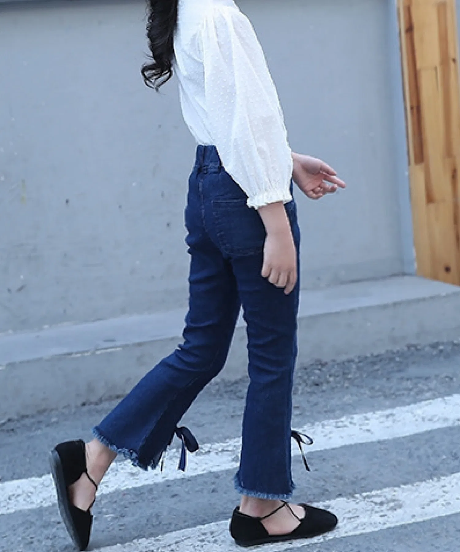 Джинсовые брюки lulunoix/Ribbon Flare Denim Pants N15470 — фото 3