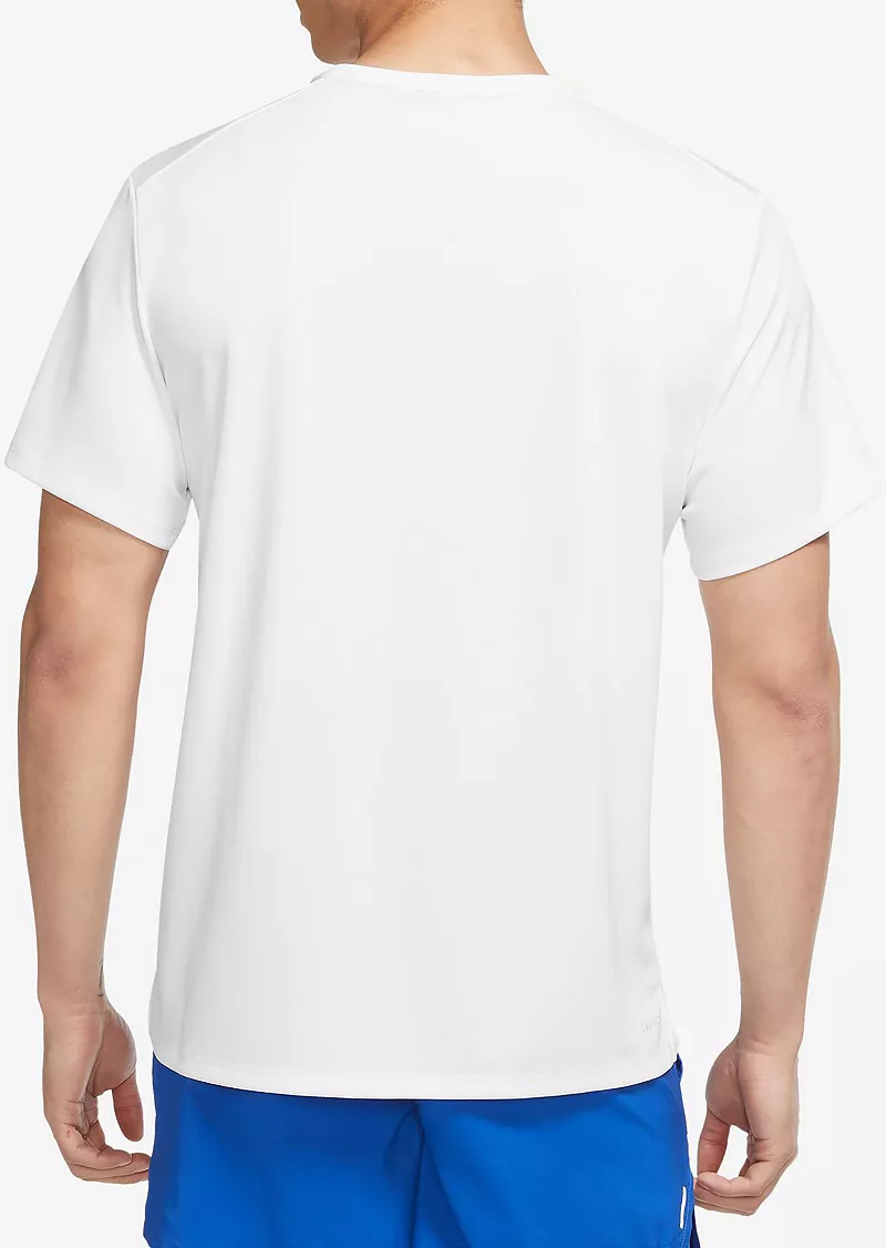 Мужская беговая рубашка с короткими рукавами Nike Dri-FIT UV Miler, белый — фото 2