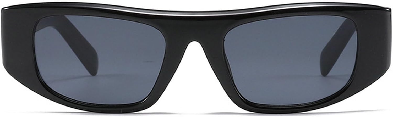 

Солнцезащитные очки ретро прямоугольной формы для женщин и мужчин, квадратные солнцезащитные очки с защитой от УФ-излучения, модные винтажные солнцезащитные очки 90-х годов mincl, Black