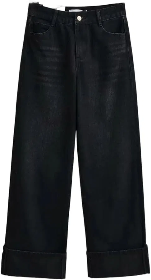 Джинсы свободные прямые, Solid Denim Pants, 800