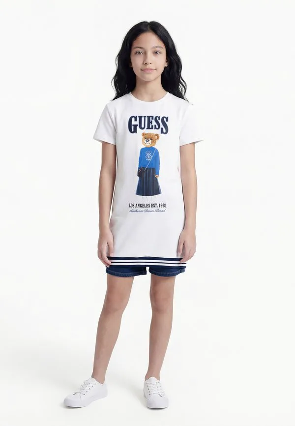 Детское платье, повседневное платье Guess, Pure White