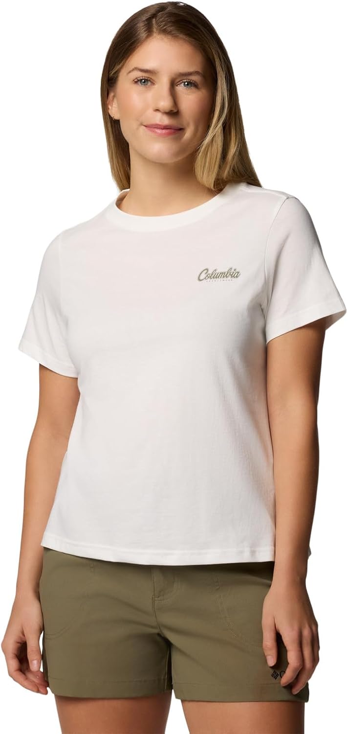 

Женская футболка Columbia Rolling Bend с коротким рукавом и принтом, Sea Salt/Timberline Trio