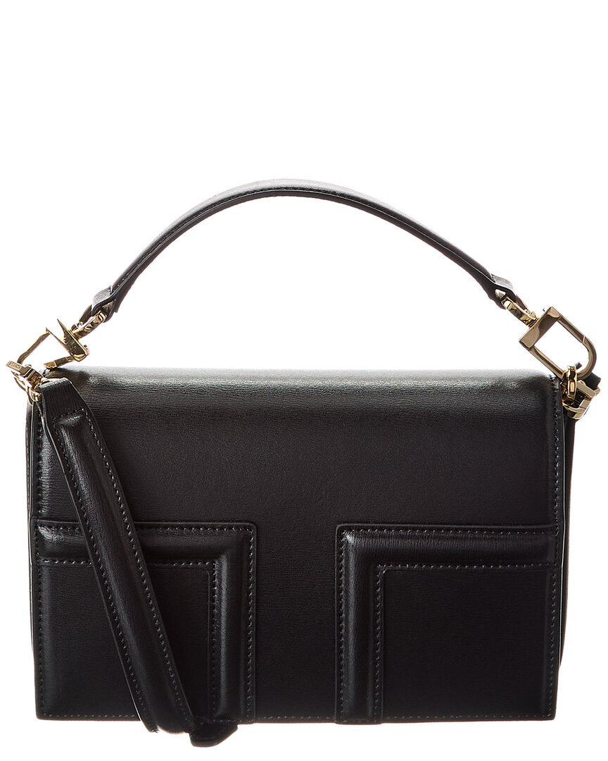 

TOTEME T-Flap миниатюрная кожаная сумка через плечо, черный