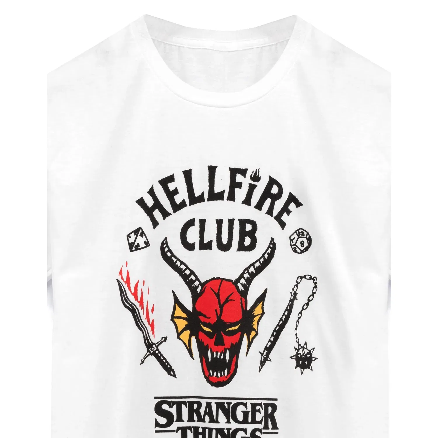 Футболка детская с Хеллфайр Клаб Stranger Things, белый — фото 2