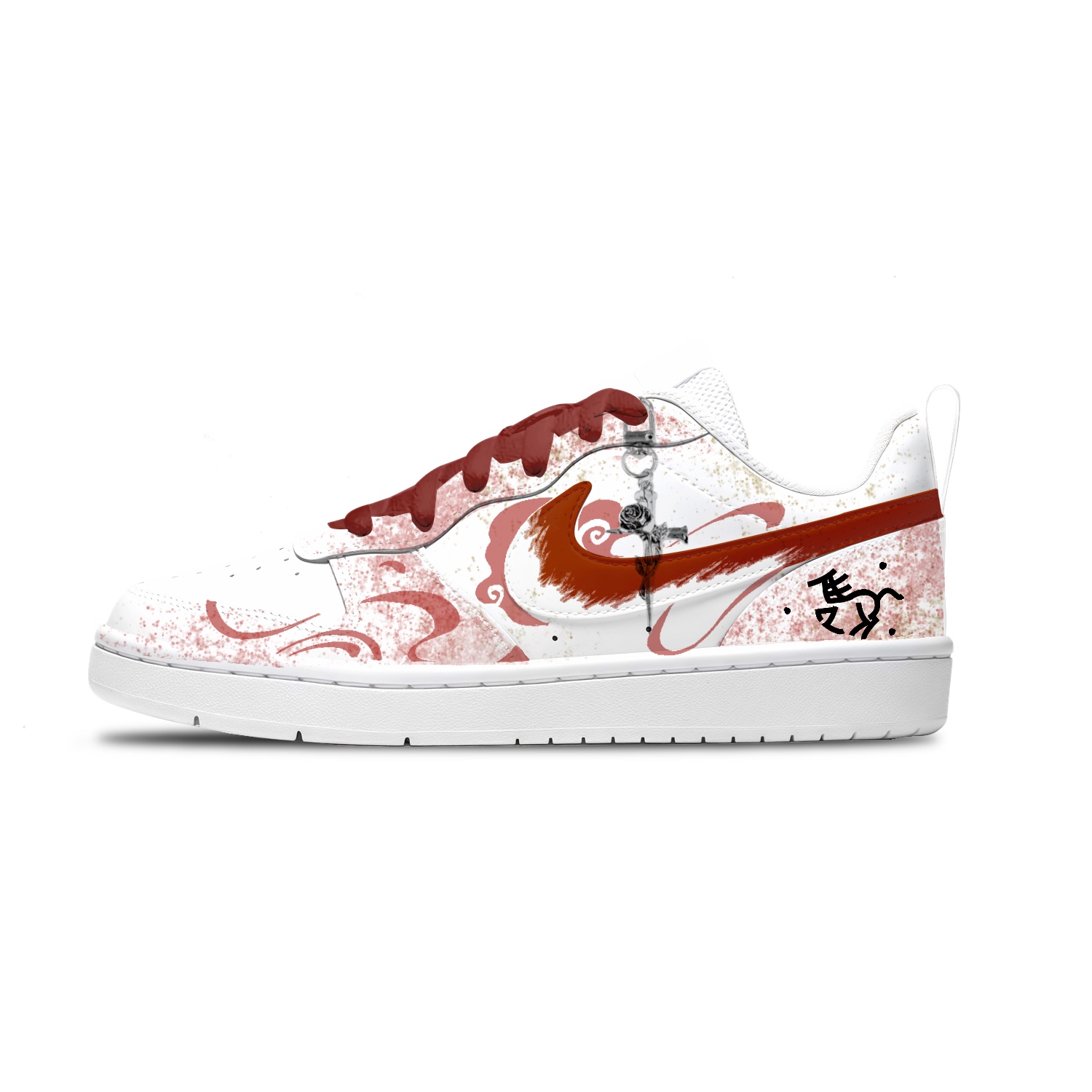 Кроссовки для скейтбординга Court Borough Leather Slip Resistant Abrasion Resistant Breathable Cushioning Low top для детей Nike, red — фото 3