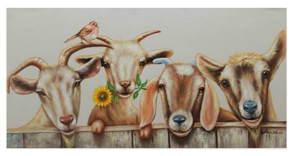 

Картина KUNSTLOFT handgemalt Neugierige Ziegenbande цвет braun/weiß