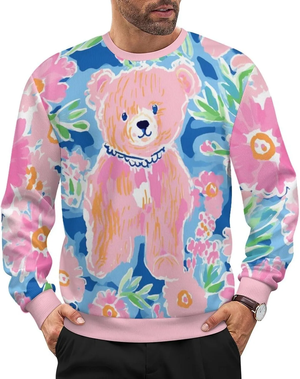 

Свитер для мужчин с принтом грибов, лонгслив HLSDFRES