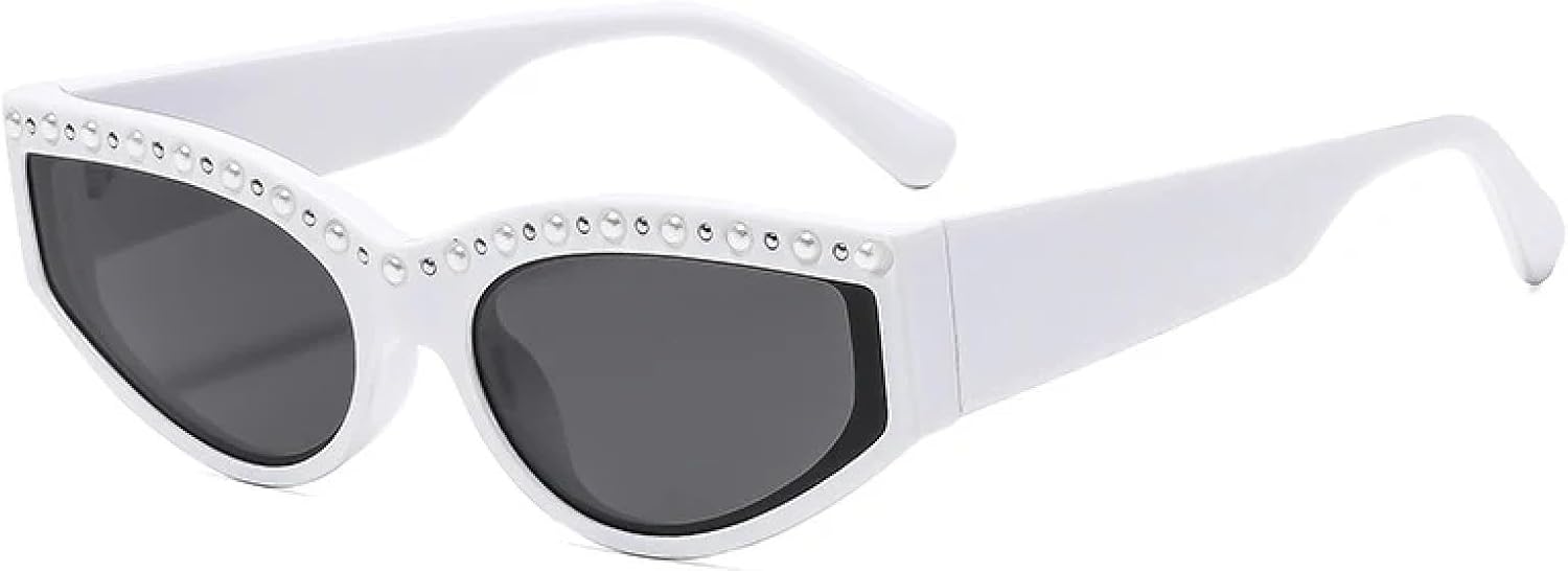 

Ретро-классические роскошные солнцезащитные очки «кошачий глаз» для женщин и мужчин. Модный тренд для активного отдыха, уличной фотографии, солнцезащитные очки с защитой от УФ-излучения UV400 TKKTLLT, White Gray