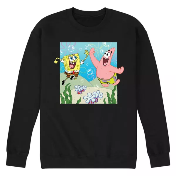 

Мужская флисовая толстовка с принтом «Губка Боб Квадратные Штаны» Nickelodeon, черный