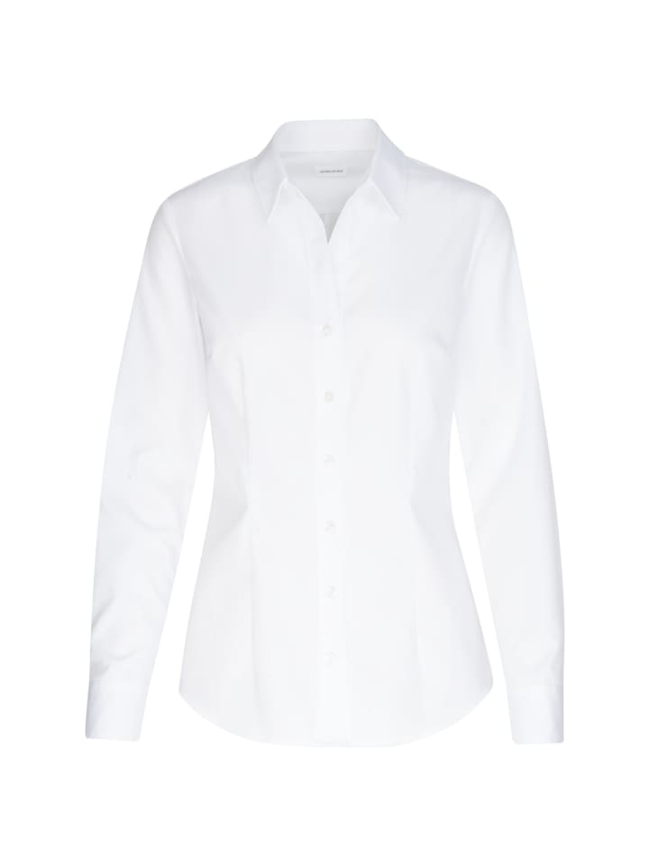 

Классическая облегающая блузка белого цвета Seidensticker