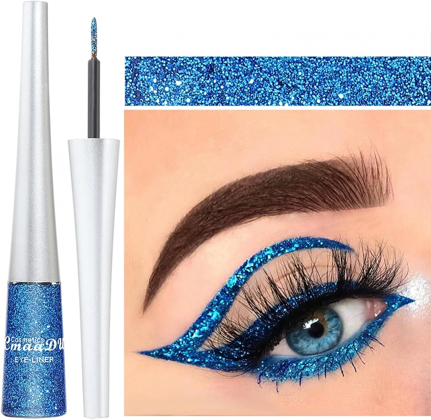 Подводка для глаз Glitter Eyeliner Foreted, блестящая, жидкая — фото 2