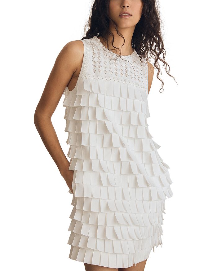 

Платье с многослойными рюшами Atelier REISS, белый