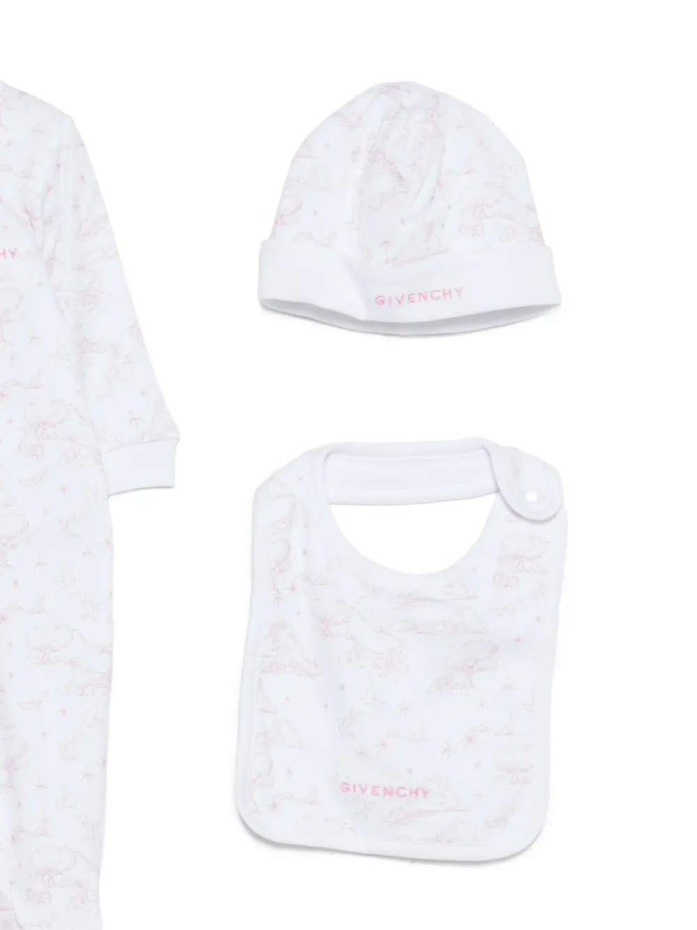 Комплект распашонок с воротником и принтом Givenchy Kids, белый — фото 3