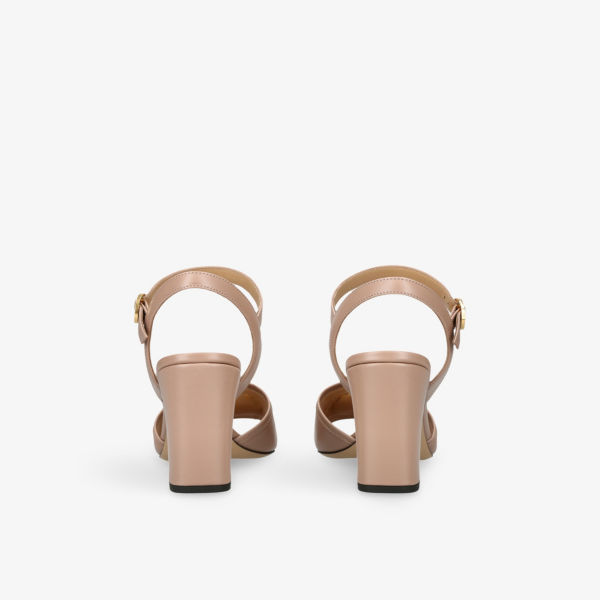 Босоножки на каблуке Valentino Garavani Vlogo signature кожаные, розовый — фото 4