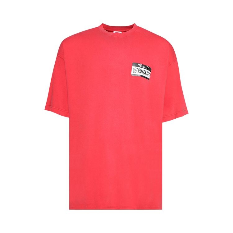 

Футболка Vetements Hello My Name Is Vetements T-Shirt Red, красный