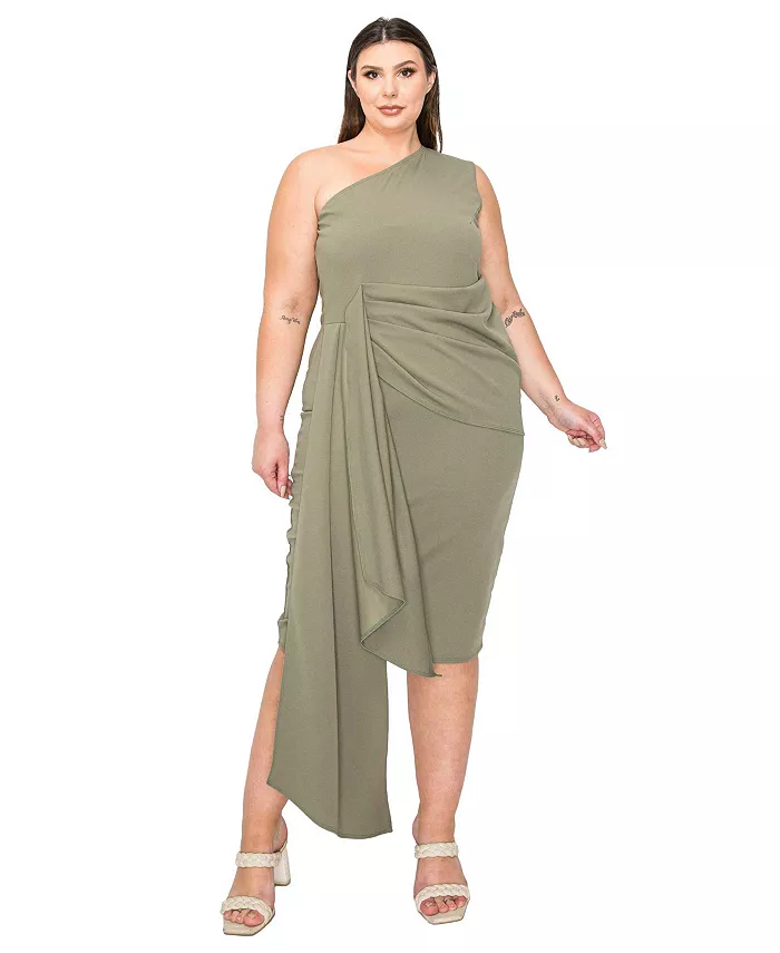

Платье с запахом и поясом Esme Plus Size L I V D, зеленый