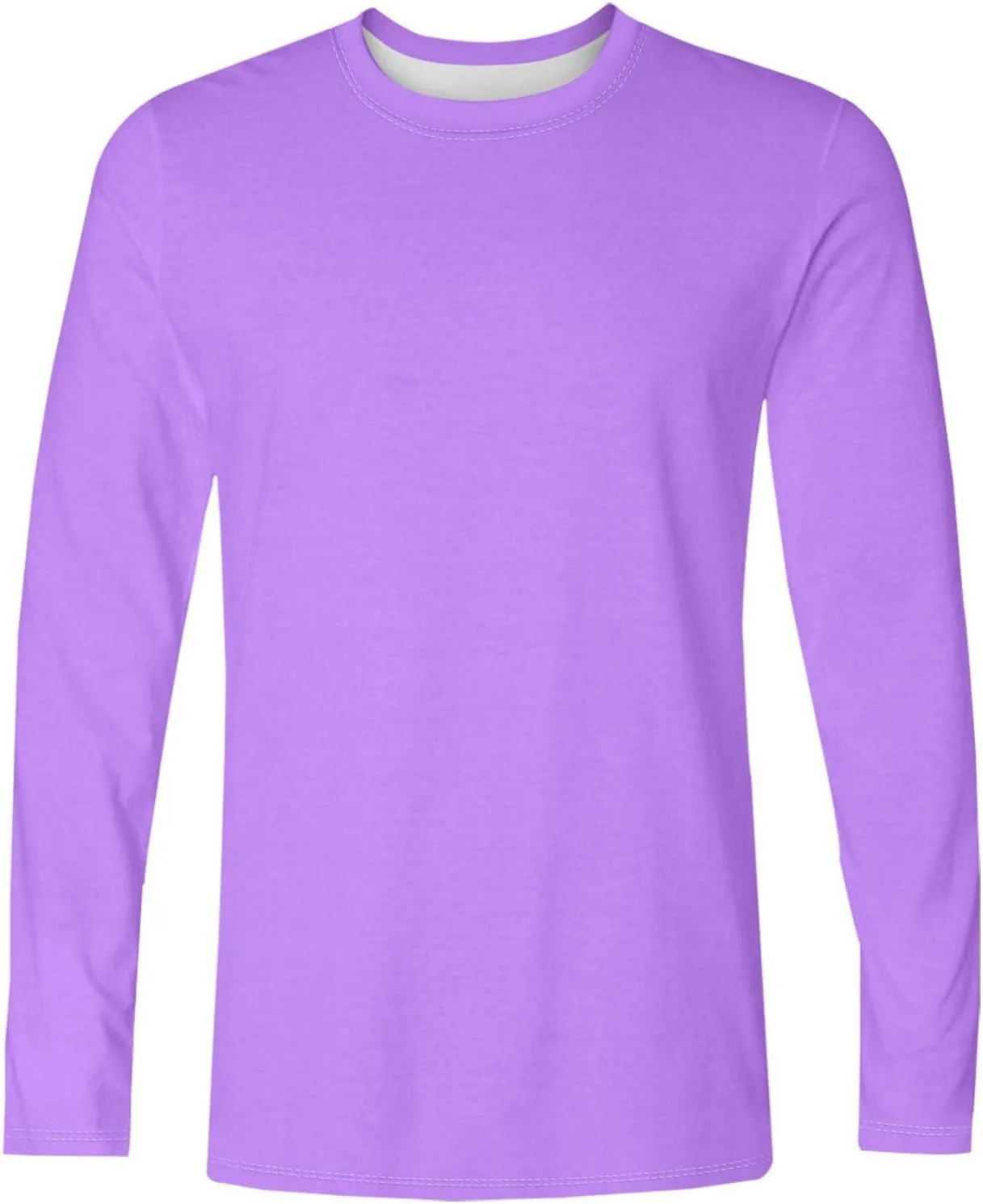 Мужская футболка с длинным рукавом Casual Lightweight Crew Neck Pullover Plus Size — фото 2