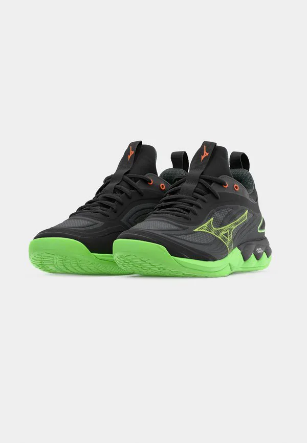 Волейбольные кроссовки wave luminous 3 Mizuno, Black/Glowing Apple/Mandarin Orange — фото 3