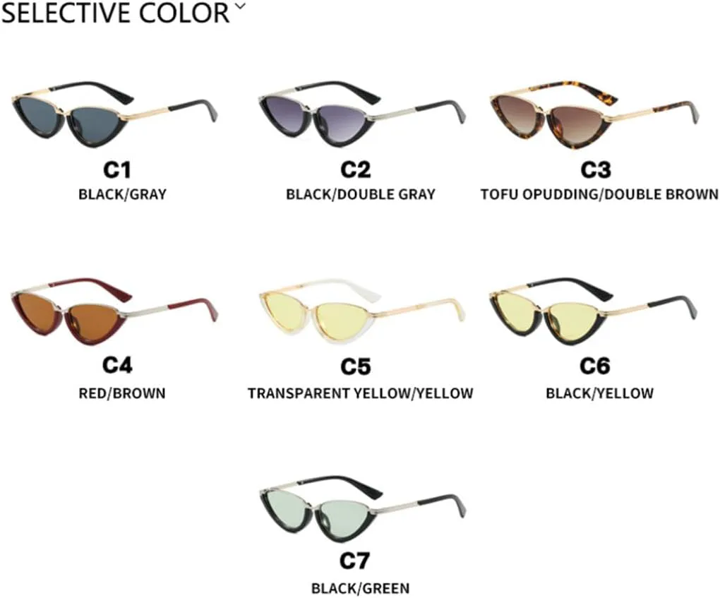 

Ретро-солнцезащитные очки «кошачий глаз» в полуободковой оправе для женщин, роскошные градиентные очки для мужчин с защитой от УФ-излучения UV400 TOIPASTN, Yellow