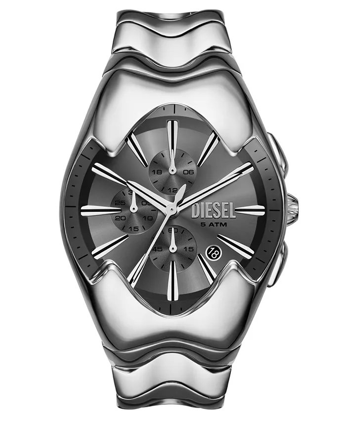 

Мужские часы Mercurial Quartz Chronograph серебристые из нержавеющей стали, 45 мм Diesel