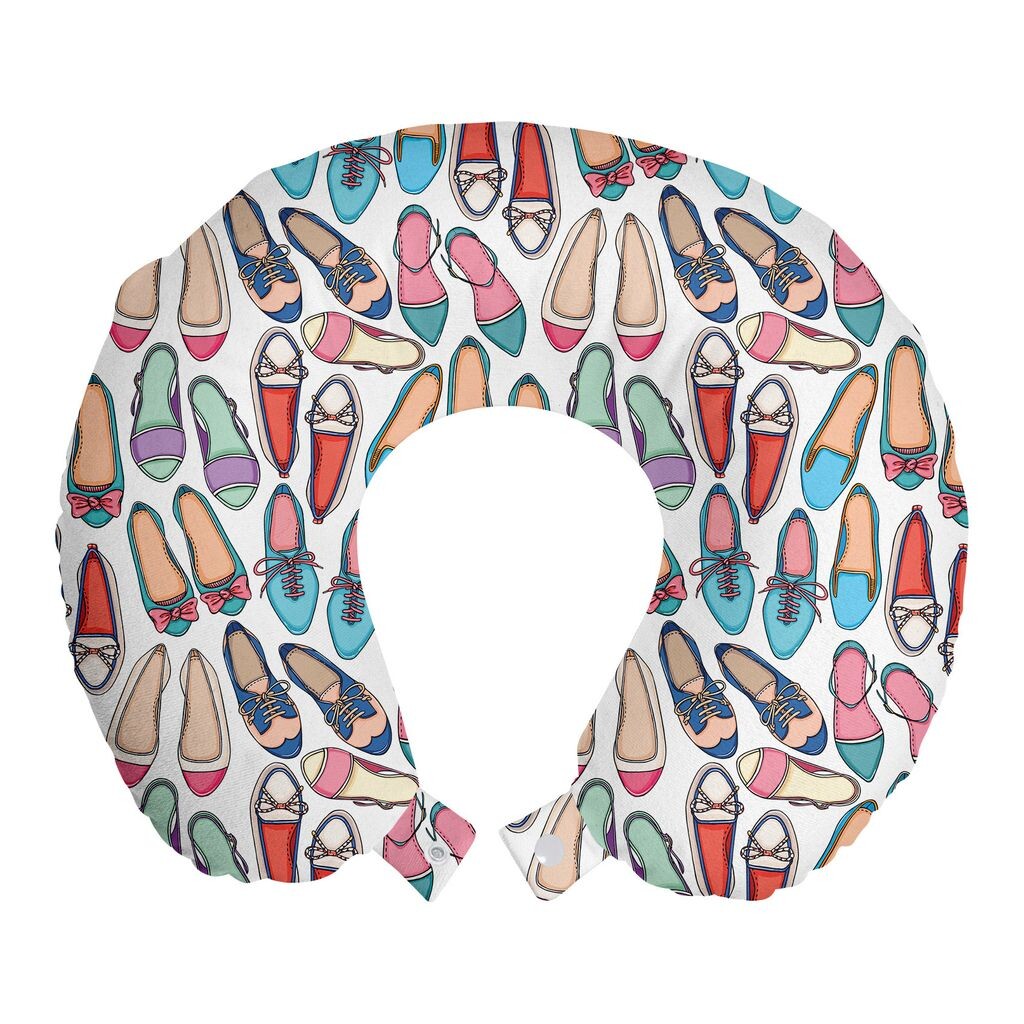 

ABAKUHAUS Fashion Travel Pillow Neck Support, умная повседневная обувь с рисунком, пенопластовые дорожные принадлежности для самолета и автомобиля, 30x30 см, разноцветные