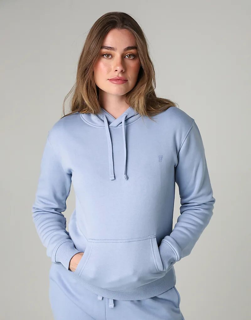 

Толстовка с капюшоном French Connection из хлопковой смеси с завязками на шнурке и карманом-кенгуру светло-голубого цвета