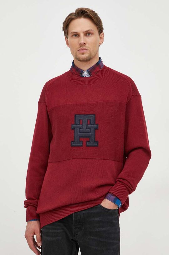 

Хлопковый свитер Tommy Hilfiger, гранат