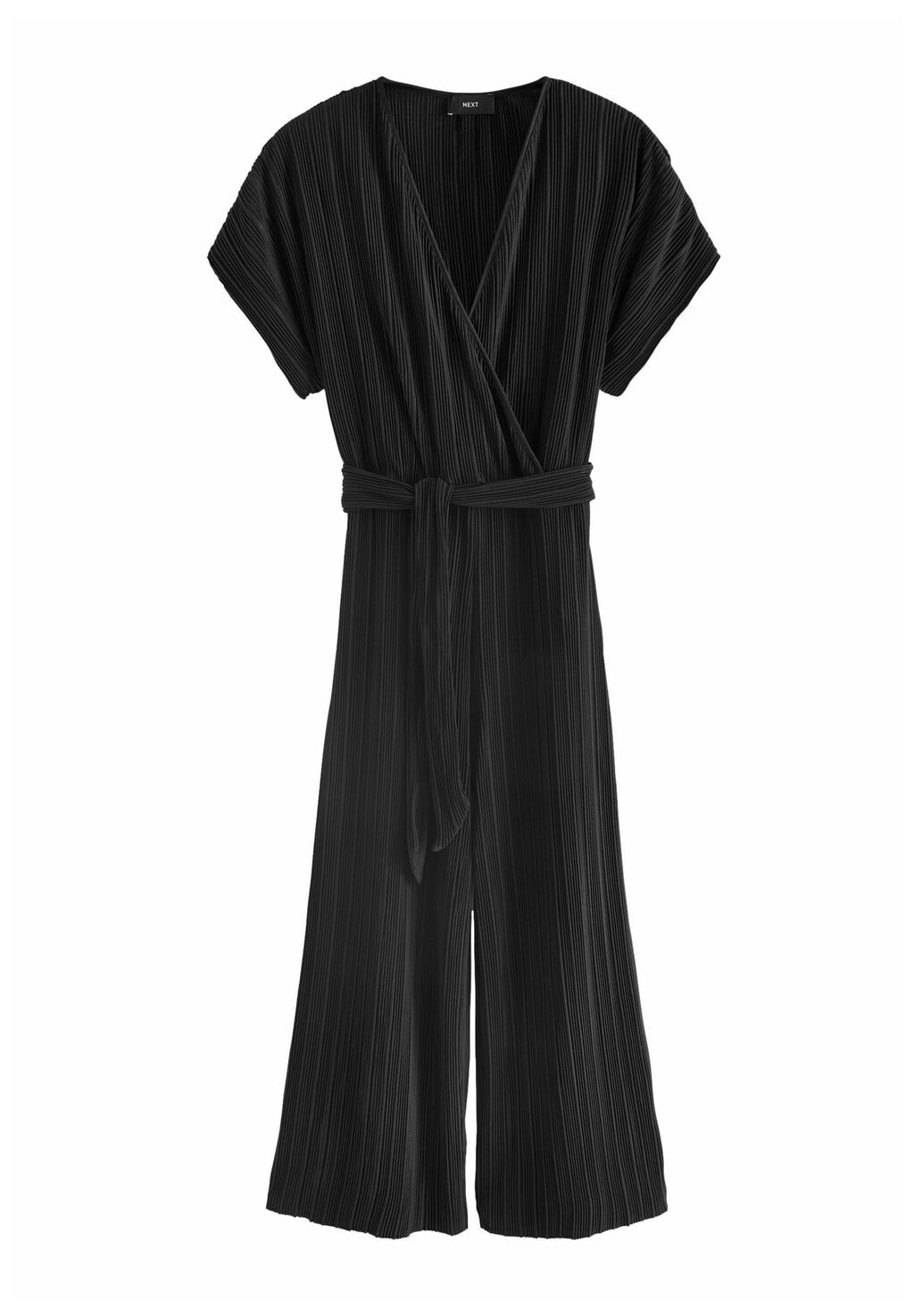 

REGULAR FIT Plisse Short Sleeve Wide Leg Next, Комбинезон черный