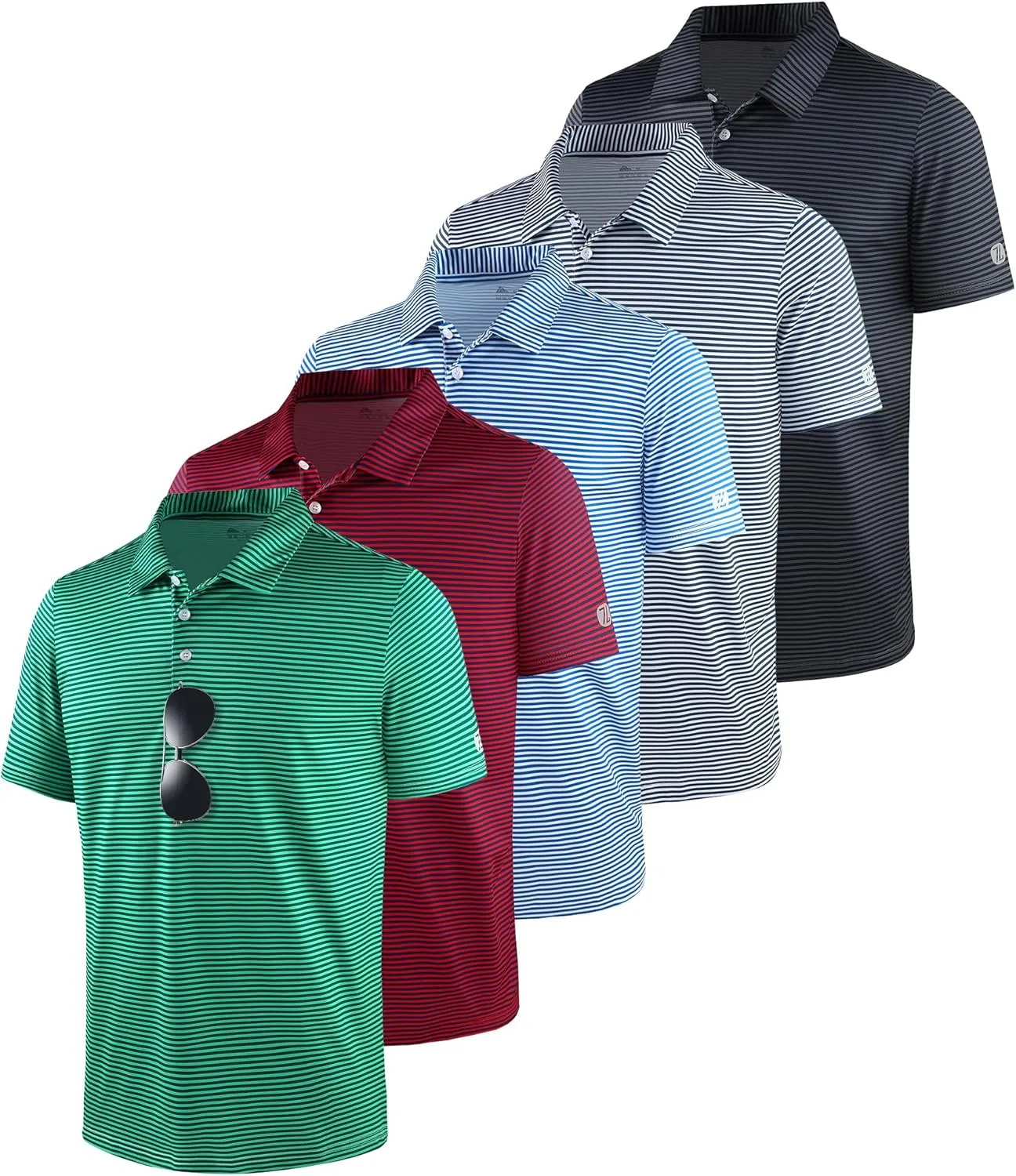 

ZITY 5 шт мужские полосатые поло для гольфа с коротким рукавом UPF 50+