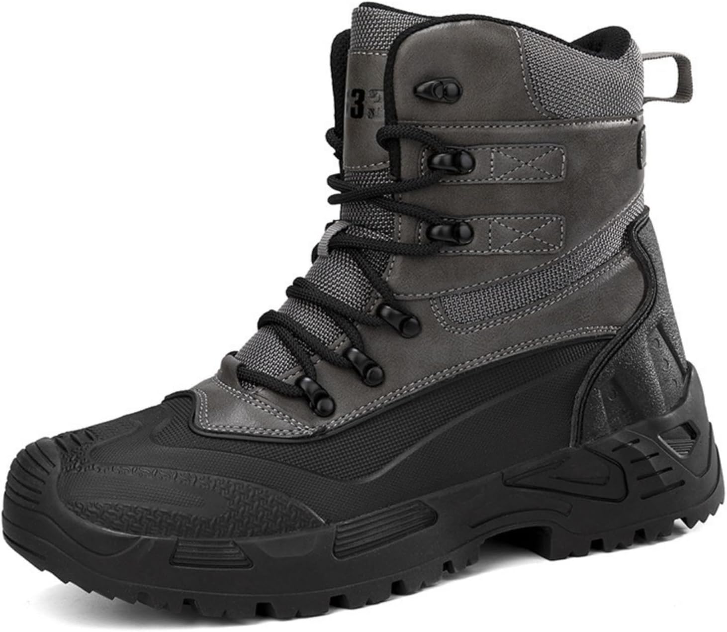 

Мужские тактические военные ботинки из кожи с сеткой, на шнуровке, водонепроницаемые, легкие, с нескользящей подошвой из резины, для походов, работы на открытом воздухе, зимы и снега Qklmwes, серый