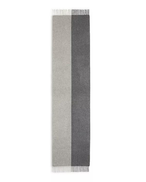 

Шарф в блочную полоску большого размера - эксклюзив C By Bloomingdale'S Cashmere, серый