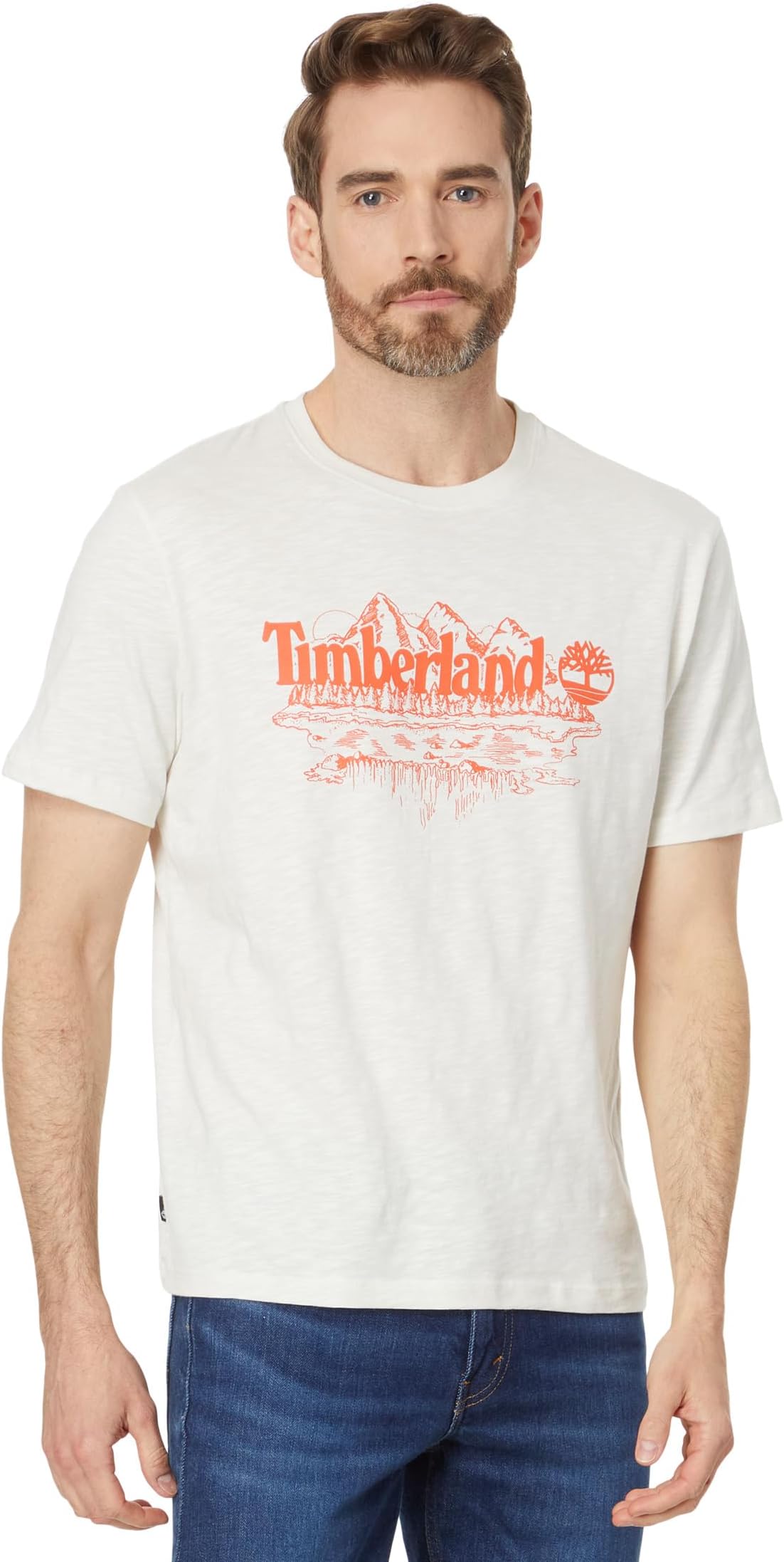 

Футболка Timberland Short Sleeve Graphic Slub Tee, цвет Vintage White