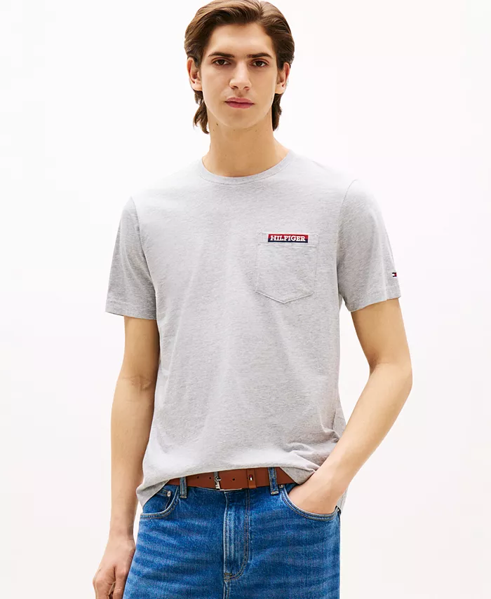 

Мужская футболка Monotype с карманом Tommy Hilfiger, серый