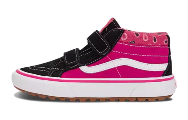 

Детские кроссовки Vans Sk8-Mid Touch-strap из замши, розовые с черным