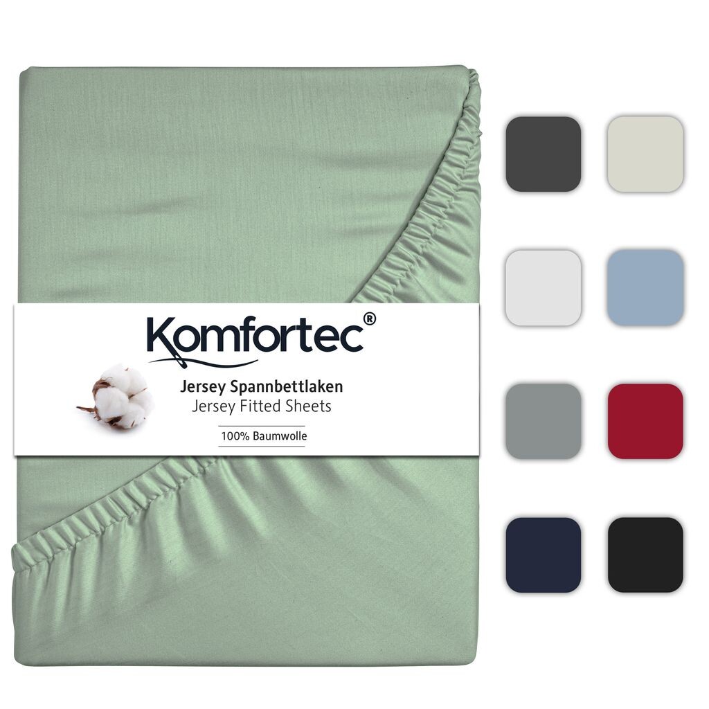 

Простыня трикотажная Komfortec 140х200 см, 100% хлопок, зеленая