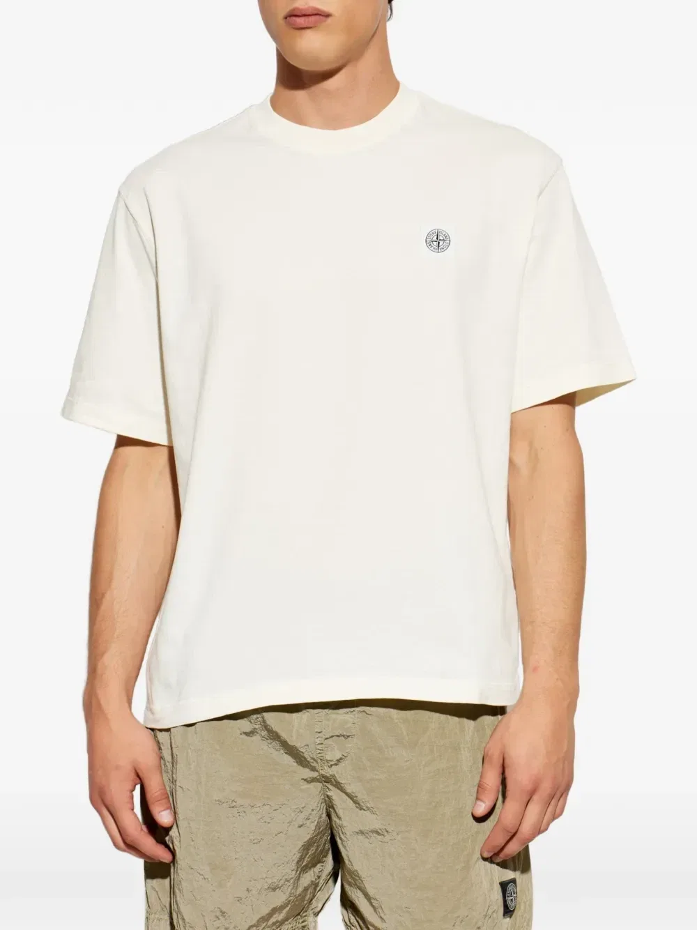 Футболка из чесаного трикотажа Stone Island, белый — фото 3