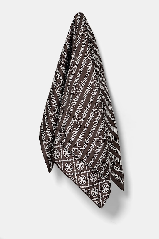 

Шелковый шарф T Monogram Sublime Tory Burch, коричневый